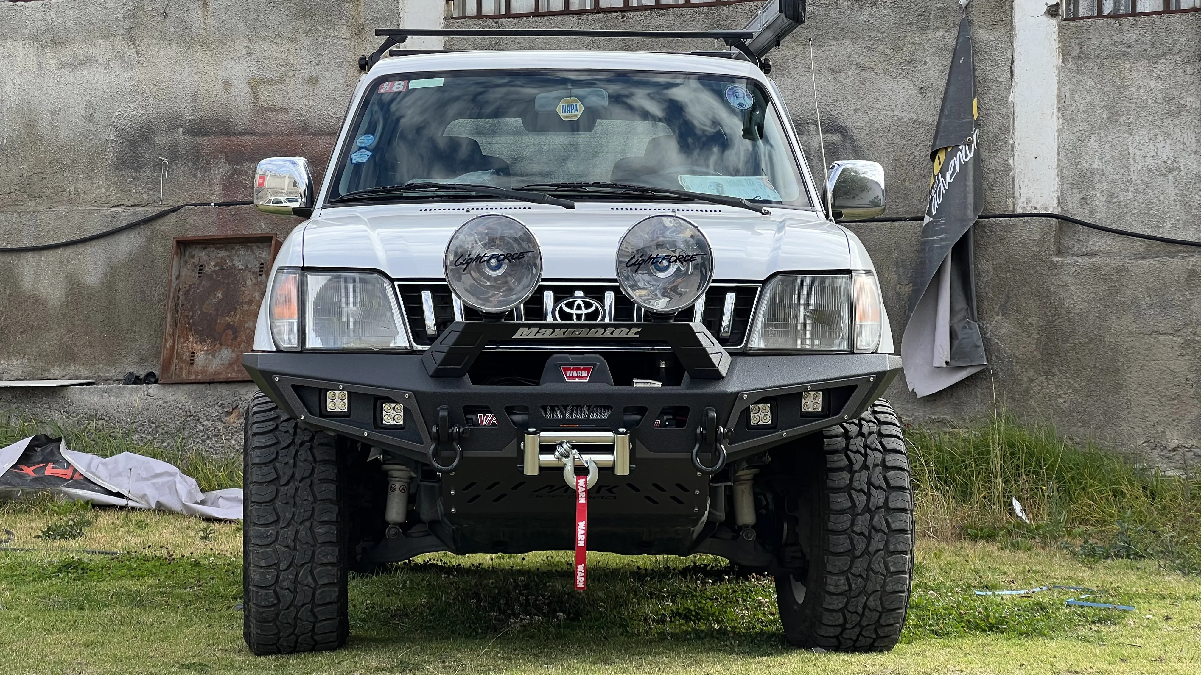 Protección frontal para Toyota Prado. Proyecto real Maxmotor 4x4.